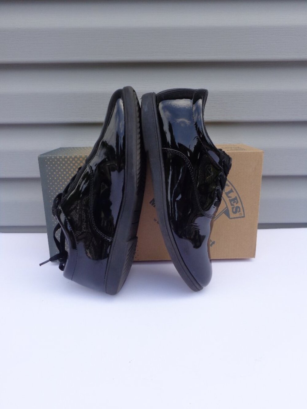 Dinkles Unisex Marching Band Shoes Black Faux Patent Size Men's 10 Women's 12 - Picture 3 of 11